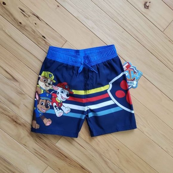New Nickelodeon Boys’ Paw Patrol Swim Trunk Bathing Suit Chase, Marshall, Rubble - Picture 1 of 4